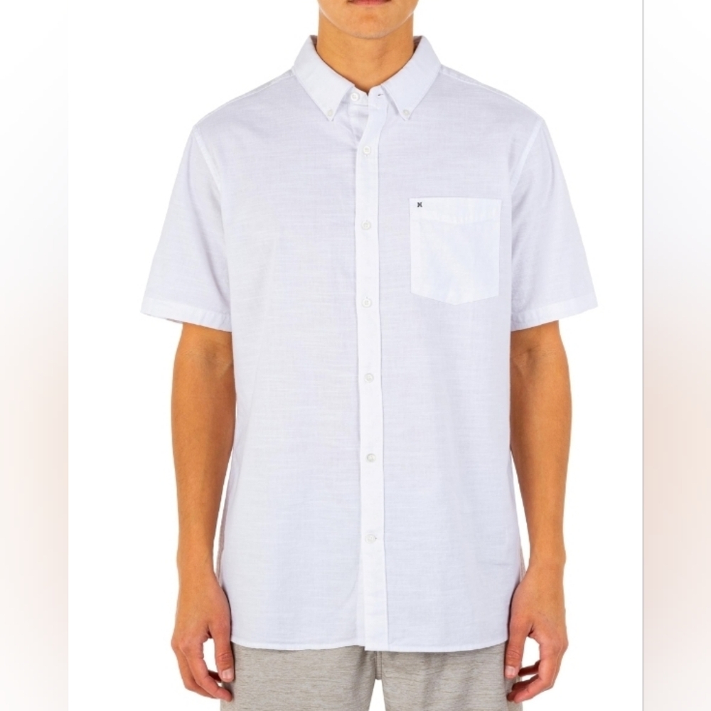 Hurley Men's White Casual Button Down Shirt